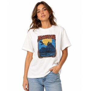 Game of Thrones Dragonstone Graphic Tee Cream Cotton Shirt Small HBO 2019